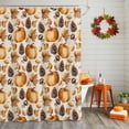 thumbnail image 2 of Fall Fruit Shower Curtains for Bathroom, Yellow Pine Cone Pumpkin Maple Leaf Linen Waterproof Fabric Shower Curtain for Bathroom Bathtub Decoration, Machine Washable, 72"x72", 2 of 9