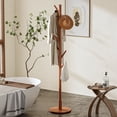 thumbnail image 5 of VECELO Coat Rack Freestanding, Hall Tree With Hooks, Entryway Hanger Stand, Floor Standing Metal Tree Stand, Brown, 5 of 9