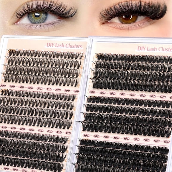 Wispy Individual Cluster Lash Kit – 200  pcs Mixed 10–18mm Eyelash Clusters, Soft Lightweight Reusable False Lashes, Natural Volume Makeup Accessory