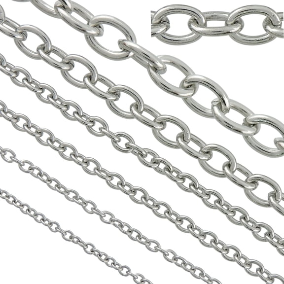 Bocar Stainless Steel Chains Findings Fit for Jewelry Making &DIY ćEć