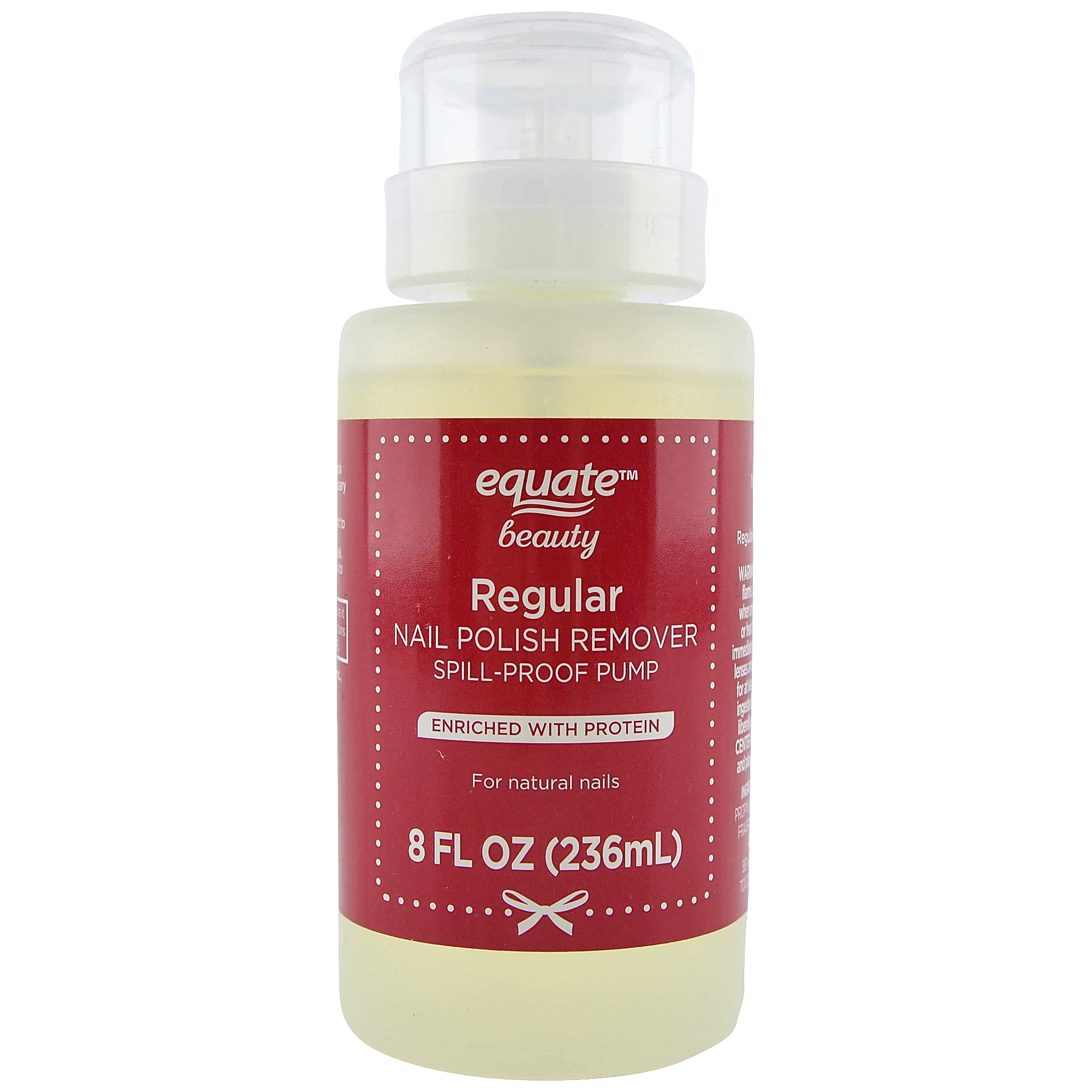 Equate Beauty Nail Polish Remover, Spill Proof Pump, Regular, 8 ounces