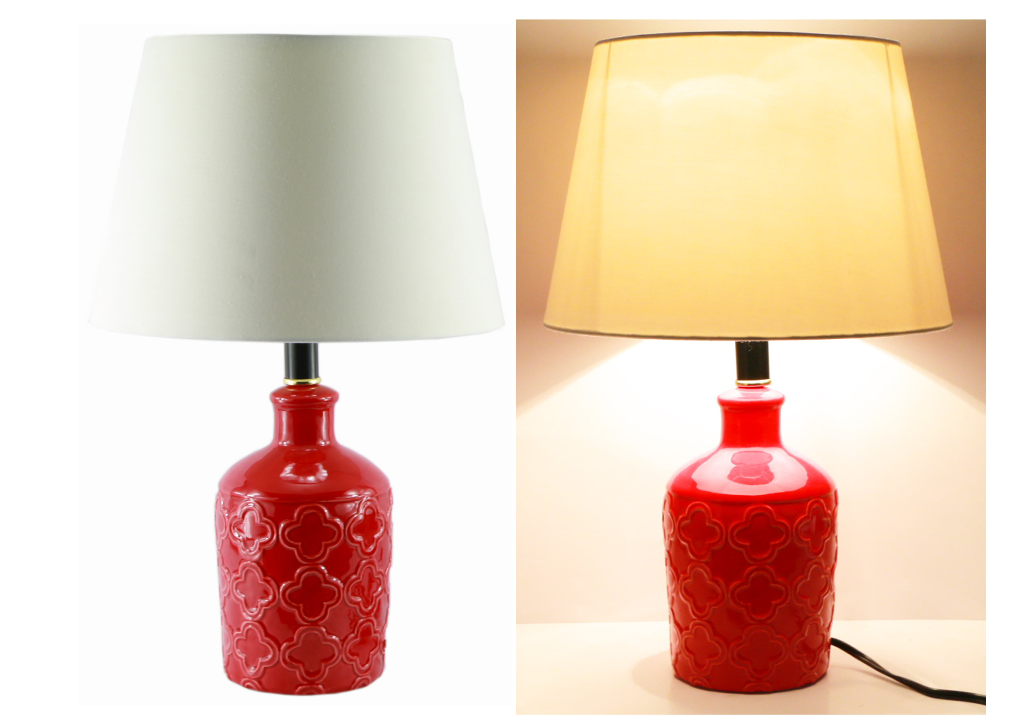 19 Red Ceramic Vase Table Lamp Bedroom Lamp Walmart Com