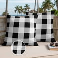 thumbnail image 3 of Black White Plaid Outdoor Pillow Covers 18x18 Set of 2,Waterproof Patio Throw Pillowcase Protectors,Spring Farmhouse Buffalo Checkered Decorative Pillow Shams Cushion Covers for Seat Bed Couch Sofa, 3 of 8