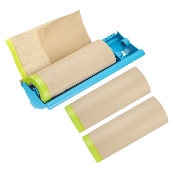 Uxcell Pre-Taped Masking Paper with Dispenser 11.8" x 39ft Brown Paper 3 Rolls