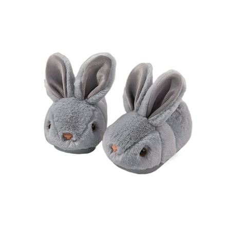

Zodanni Girls Casual Flats Home Slipper Unisex-Child Indoor Cozy Cute Rabbit Animal Slippers Lightweight House Shoe Grey 10