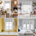 thumbnail image 5 of Grey Kitchen Curtain Valances for Windows Farmhouse Short Curtains, Vintage Leather Patterned Texture Solid Modern Rod Pocket Valance Curtain for Bedroom Cafe Living Room, 5 of 8