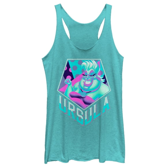 Women's The Little Mermaid 90's Ursula Racerback Tank Top Tahiti Blue 2X Large