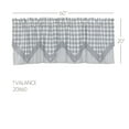 thumbnail image 4 of VHC Brands Sawyer Mill Plaid Chambray Cotton Farmhouse Kitchen Rod Pocket Hanging Loops Pointed Buttons 20x60 Curtain, Valance, Blue, 4 of 7