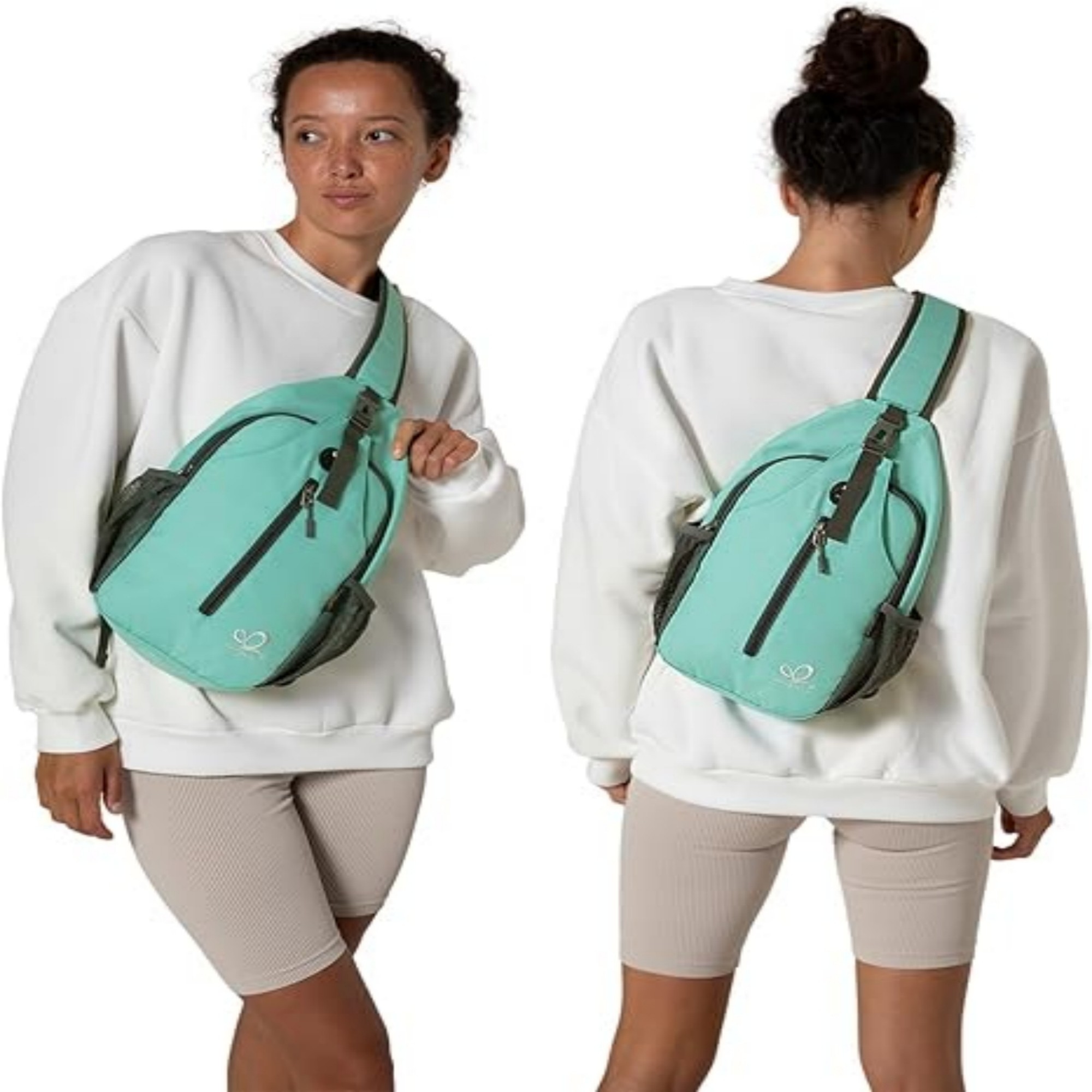 WATERFLY Unisex Hiking Travel Nylon Sling Bag Cross-Body Shoulder Chest Bag,Mint Green