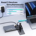 thumbnail image 3 of Carcasa 3 en 1 M.2 NVMe / SATA / IDE, Adaptador Lector de Disco Duro Externo USB 3.2 Portátil 10Gbps sin Herramientas para M.2 NVMe SSD (2230/2242/2260/2280), M.2 SATA SSD, HDD/SSD SATA de, 3 of 4