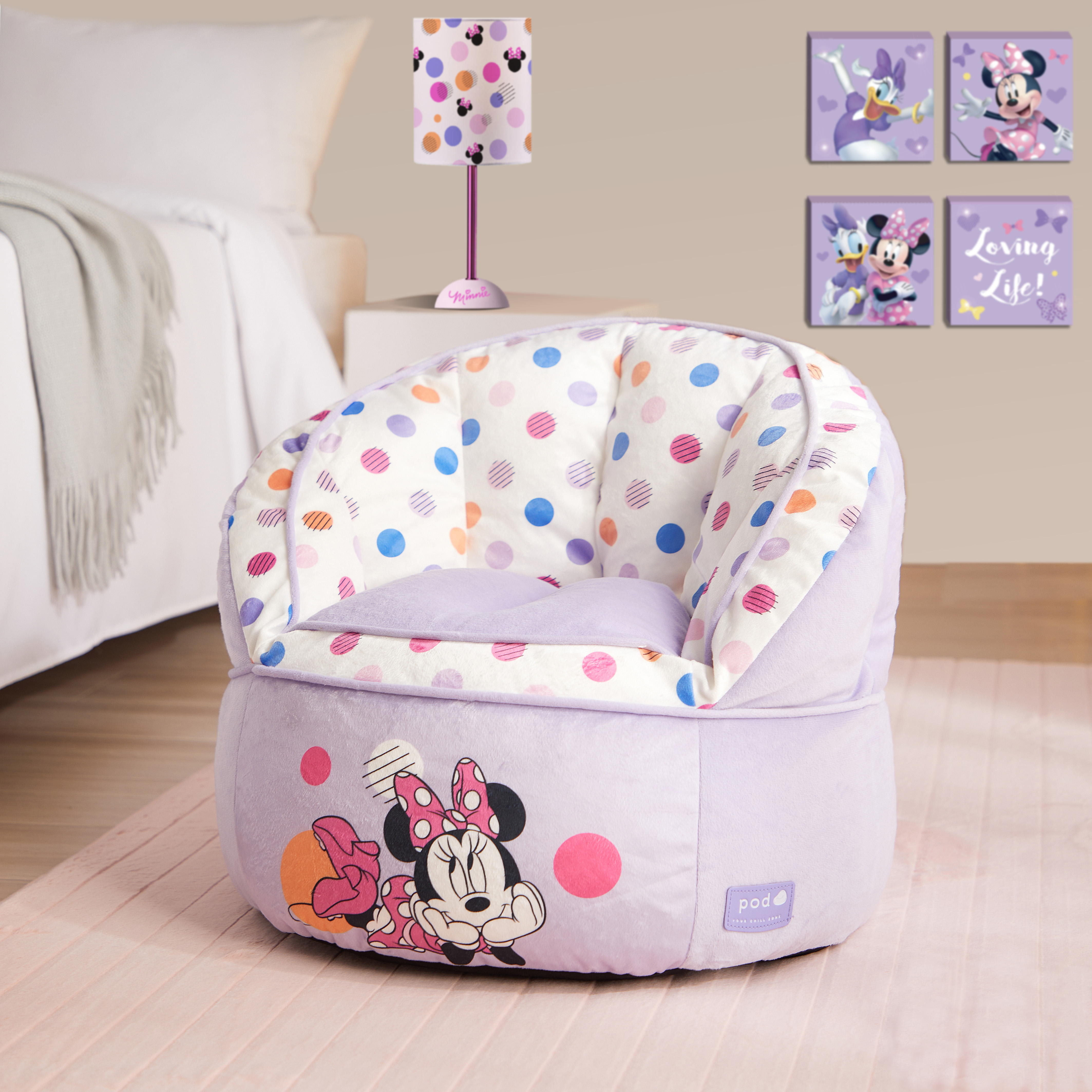Disney Minnie Mouse Purple Polyester Bean Bag Chair - image 2 of 8