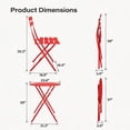 thumbnail image 6 of Decksplore 3-Piece Folding Metal Outdoor Bistro Set, Table and 2 Chairs, Red, 6 of 6