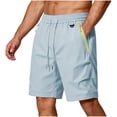 thumbnail image 2 of Aimik Athletic Shorts for Men Drawstring Waist Solid Color Mens Shorts with Zip Pockets Summer Quick Dry Fitness Shorts for Gym, 2 of 6