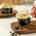 thumbnail image 3 of BPPEG Espresso Cups Set of 2，Double Spouts Cups,Shot Glasses,Milk Cup with Handle,Clear Glass,Espresso Accessories for Machine,Small, 3 of 7