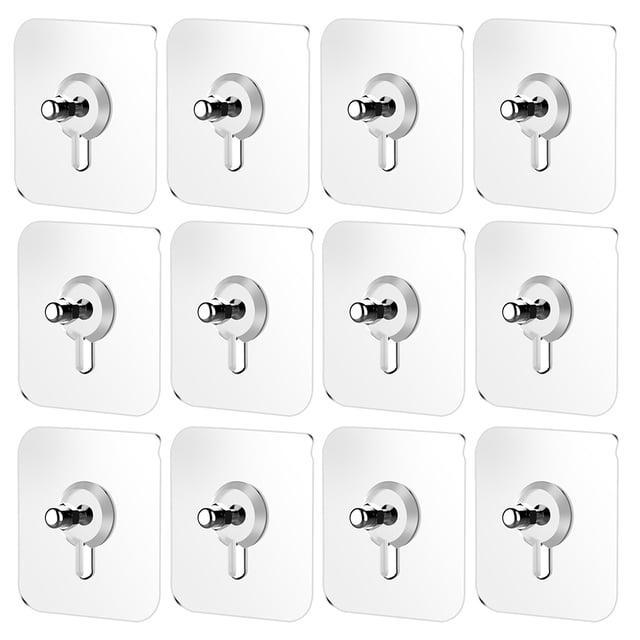 20pcs Furniture Clear Hanger Pads with Screws Non-Trace Hook Kitchen Sticker