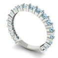 thumbnail image 2 of 1.26 ctw Wedding Band for Women - 18K White Gold Simulated Blue Diamond Stackable Eternity Ring, 2 of 6