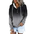 thumbnail image 2 of toraway Womens Sweatshirt Hoodies Zip up Womens Color Block Hoodies Tops Long Sleeve Casual Drawstring Button down Pullover Sweatshirt with Pocket XXL, 2 of 4