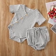 thumbnail image 3 of 2PCS Infant Toddler Baby Boy Girl Summer Outfits Tops Shirt+Drawstring Shorts Clothes Set Age For 0-18M, 3 of 4