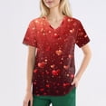 thumbnail image 3 of Garbnen Valentine Day Scrubs for Women Plus Size Heart Graphic V Neck Short Sleeve Stretch Nursing Uniform with Pocket Medical Womens Work Clothes S-5XL, 3 of 4