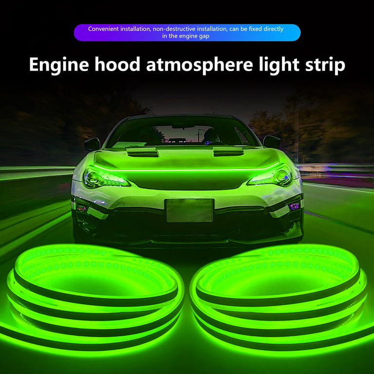Automobiles Motorcycles Other Exterior Accessories Exterior Lights Car Hood  Light Strips Waterproof LED Daytime Running Light Strip Neon Light For Car  For Cars 47 Inch Green 