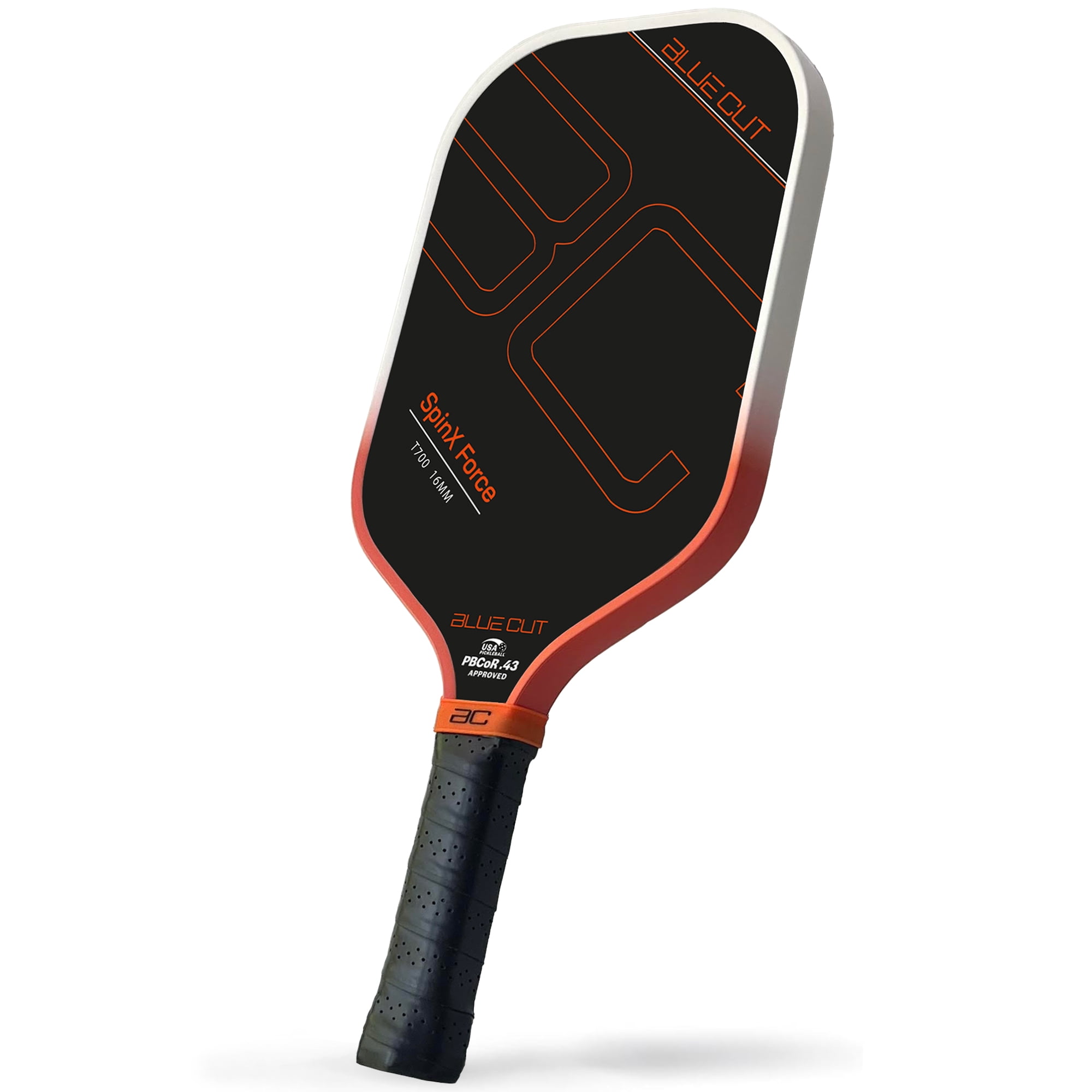 Blue Cut Pickleball Paddle – USAPA Approved Pickleball Paddles Racket with T700 Carbon Fiber, 16mm Honeycomb Core, Spin Surface, Pro Power Speed & Control – Includes Carry Bag