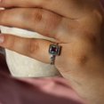 thumbnail image 3 of Rhodolite Garnet January Birthstone 925 Silver Square Oxidised Gift Ring, 3 of 6