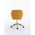 thumbnail image 5 of Home Office Chair,Height Adjustable Swivel Task Chair with Universal Wheels and Gold Metal Legs,Upholstered Desk Chair Vanity Chair for Small Space Bedroom Study,Yellow, 5 of 7
