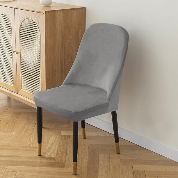 Nvzi Funda elástica de terciopelo para silla con respaldo alto, funda protectora reutilizable para comedor, banquetes, decoración del hogar, etc. (2 piezas, gris)