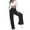Black, variant on XFLWAM Women's Cargo Pants Solid Wide Leg Lounge Pants Casual Straight High Waist Stretch Pants Corduroy Linen Pants Black M