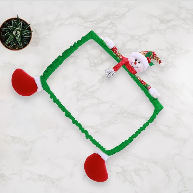 Computer Monitor Cover, Monitor Display Frame Protective Case Monitor Case Computer Display Cover, For Office PC Decoration PC Christmas Decoration Snowman