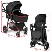 Infans 2 In 1 Foldable Baby Stroller Kids Travel Newborn Infant Buggy Pushchair Black