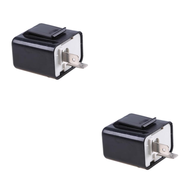 Transemion 2 Pin Motorcycle LED Flashers Square Stable Signal Indicator Signals Blinker Replacing Blinking Lighting Parts Black 1pcs 2Set