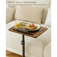 thumbnail image 2 of Sofa Arm Tray Table - 360° Swivel Height Adjustable End Table, Small Snack Side Table for Couch, C Shaped Table for Bed, Chair or TV Tray Table(Rustic Brown), 2 of 18