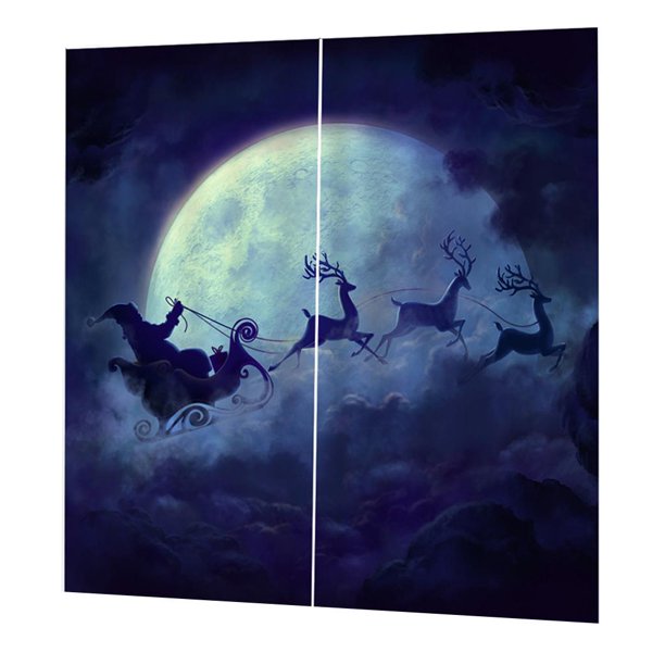 Cortina de Navidad 2x persianas de cortinas de puerta de ventana con temática de Navidad para la decoración de Navidad 22 # 22 # Magideal Cortina de Navidad