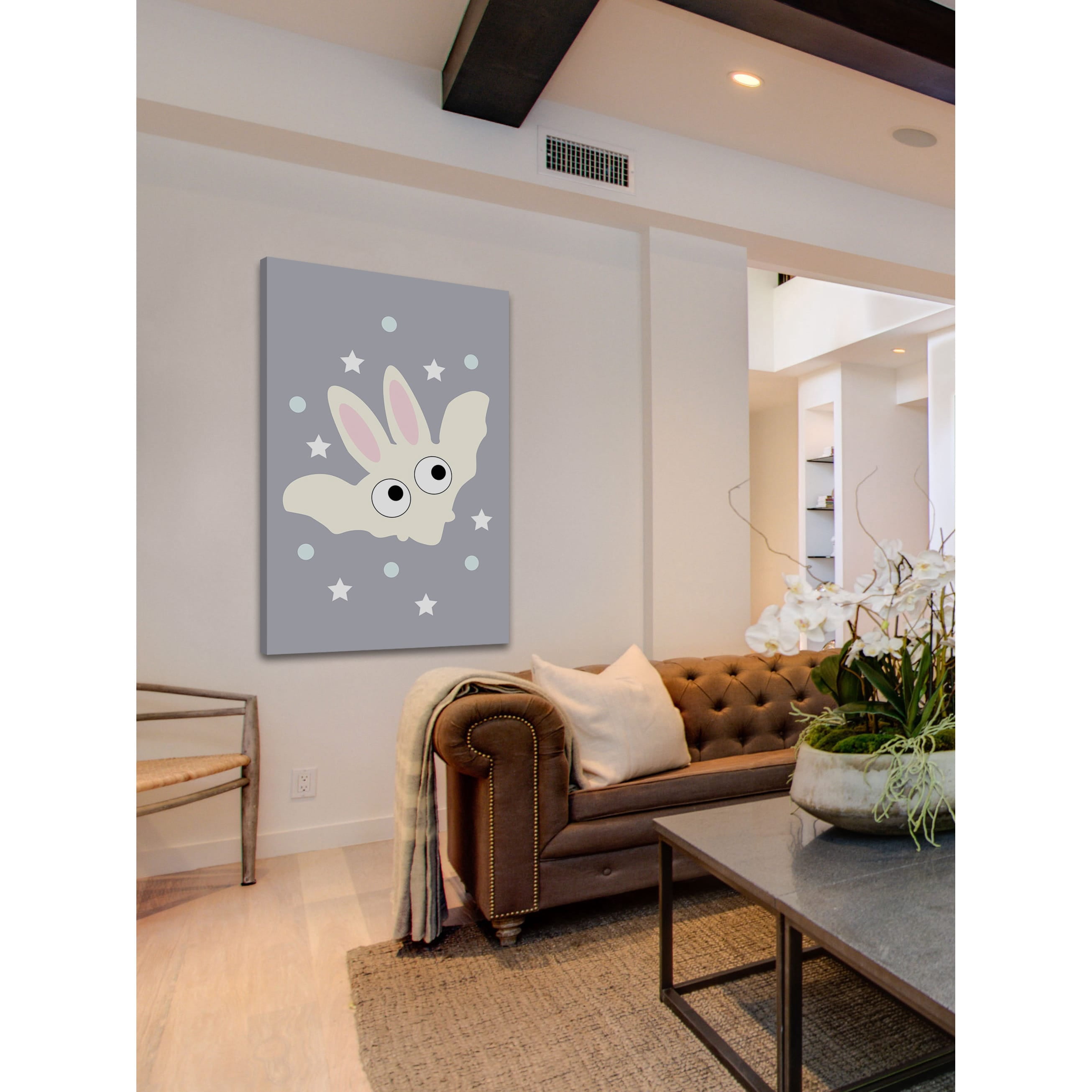 Marmont Hill "Yellow Bunny Bat" by Katarina Snygg Painting Print on Wrapped Canvas