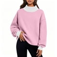 thumbnail image 2 of POROPL Womens Sweatshirts,Oversized Mock Neck Pullover Sweatshirt Casual Long Sleeve Fleece Top, 2 of 7