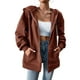 thumbnail image 1 of Abrigo Sudadera básica para mujer Estilo casual Sudadera con capucha con bolsillos Traje diario Ygjytge Marrón S para Mujer, 1 of 9