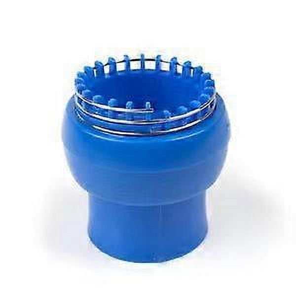 Mini máquina de tejer, diseño ergonómico, segura, para tejer a crochet, color azul, ideal para viajes.