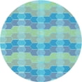 thumbnail image 1 of Ahgly Company Machine Washable Indoor Square Transitional Macaw Blue Green Area Rugs, 3' Square, 1 of 7