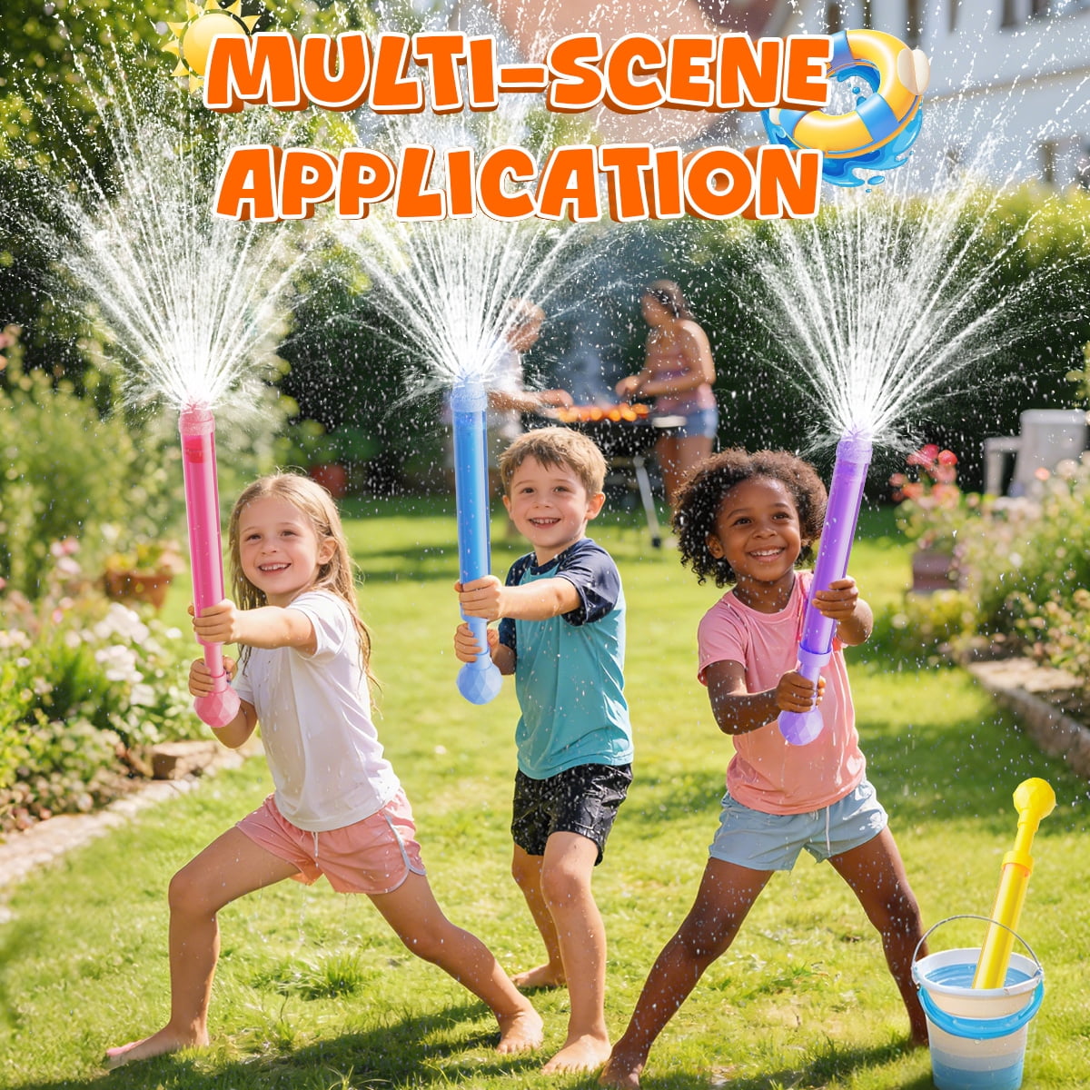 CPSYUB 6 Pack Fireworks Water Blaster Squirt for Kids Adults, Water Squirter for Kids Ages 4-12, Water Shooters for Pool Toy Swimming Beach Backyard Outdoor Party Favors