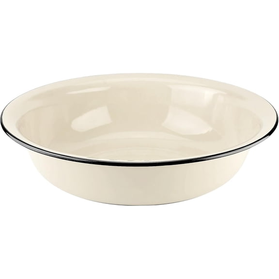 Ivory Vintage Enamel Basin 9.5 Qt – Enamel-Coated Steel Wash Bowl