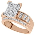 thumbnail image 3 of 10K Rose Gold Round & Baguette Cut Diamond Rectangle Engagement Ring 1 Ct., 3 of 5