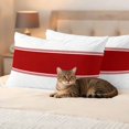 thumbnail image 3 of Pack of 2 Outdoor Pillow Covers 20x12 Inch Waterproof Red Solid Color Texture Throw Pillow Covers,Decorative Couch Pillow Shams Protectors Simple Red Stripes Patio Garden Pillowcases Cushion Covers, 3 of 8