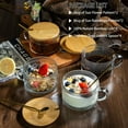 thumbnail image 5 of 4pcs Coffee Cups,Vintage Coffee Mugs,Overnight Oats Containers with Lids and Spoons,14oz Coffee Glasses, Drinkware Set for Iced Coffee,Yogurt,Milk,Tea,Coffee Bar Accessories,Clear, 5 of 7