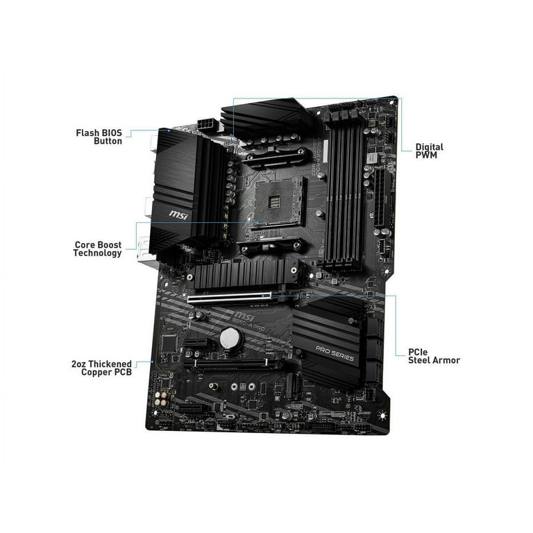 MSI PRO B550-A PRO AM4 AMD B550 SATA 6Gb/s Ryzen CPU MSI PRO B550-A PRO AM4 AMD B550 SATA 6Gb/s Ryzen CPU
