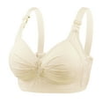 thumbnail image 2 of Ersazi 38 Ddd Bras for Women Woman Oversized Wireless Bra Front Button Push Up Underwear Bra Beige 3Xl, 2 of 4