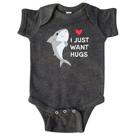 

Inktastic I Just Want Hugs cute shark Gift Baby Boy or Baby Girl Bodysuit