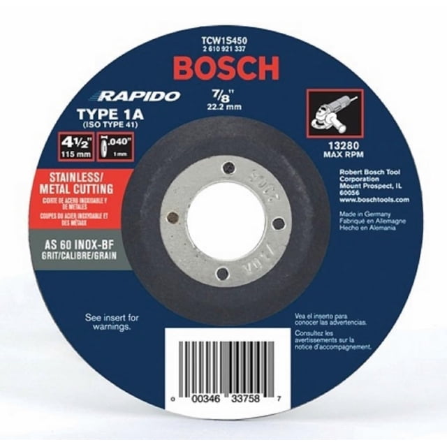 Disco abrasivo de corte BOSCH TCW1S450 para amoladora angular x25