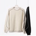thumbnail image 4 of Autumn 380g Heavyweight Composite Cotton Crew Neck Pullover Sweatshirt Basic Drop Shoulder Long Sleeve Top, 4 of 4