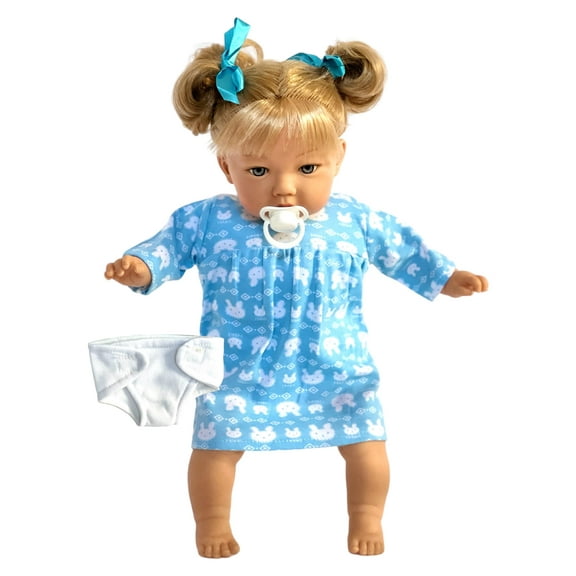 Baby Doll Clothes Blue Nightgown Fits 15"-18" Baby Dolls- includes diaper